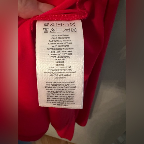 MICHAEL KORS Red High/Low Surplice V-Neck Tie Stretch Maxi Dress size 14P - Picture 3 of 7